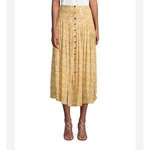 Free people printed midi skirt NWT